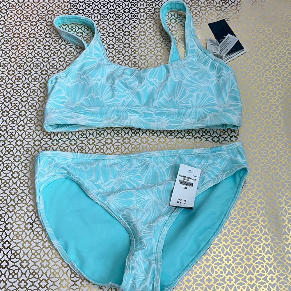 Aqua Floral Bikini Set